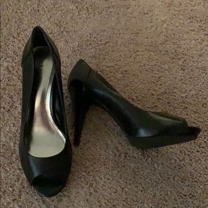 Style & Co, Black, peep toe heels